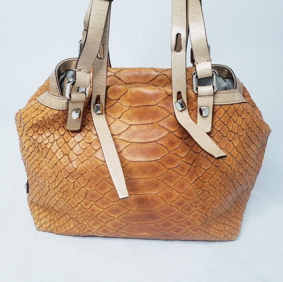 *Last Chance* Francesco Biasia Python Hobo Shoulder Bag Rare Snakeskin Leather - Picture 4 of 16